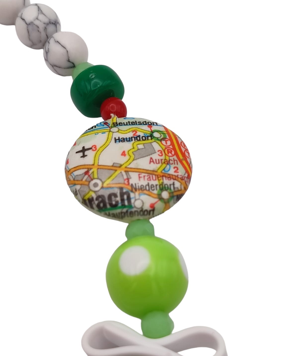 Collana artigianale girocollo carta mappa stradale