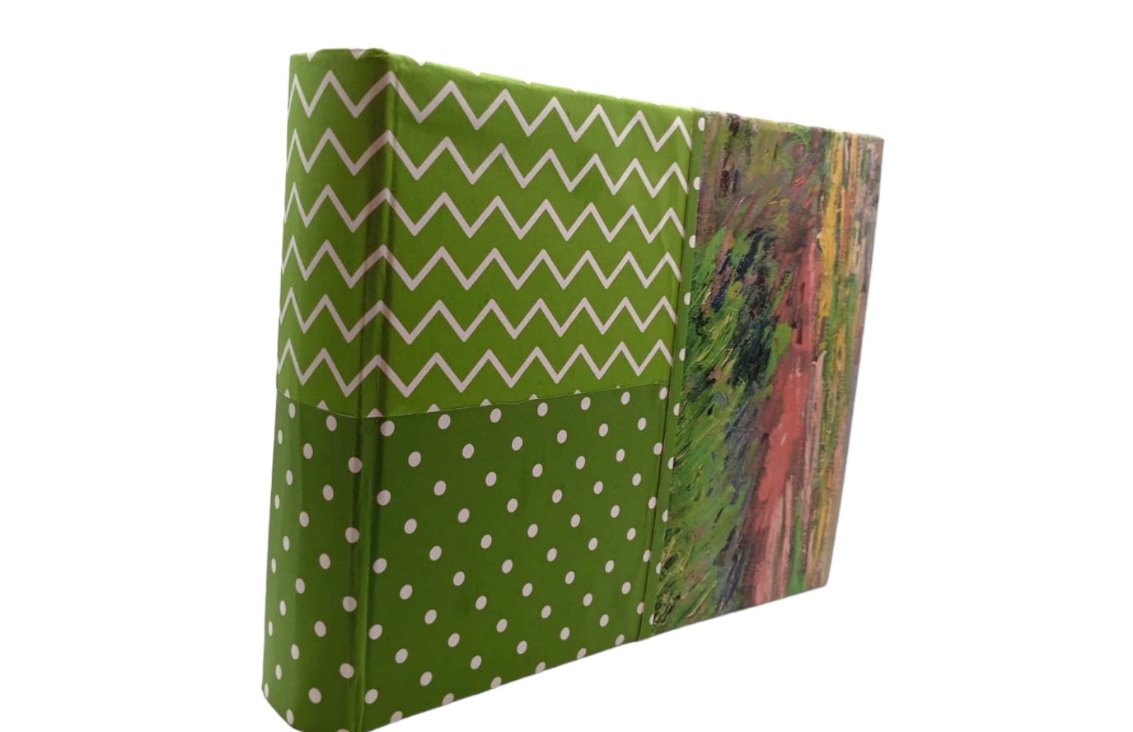 Album fotografico artigianale patterns verdi e particolare dello "Stagno delle Ninfee" di Monet