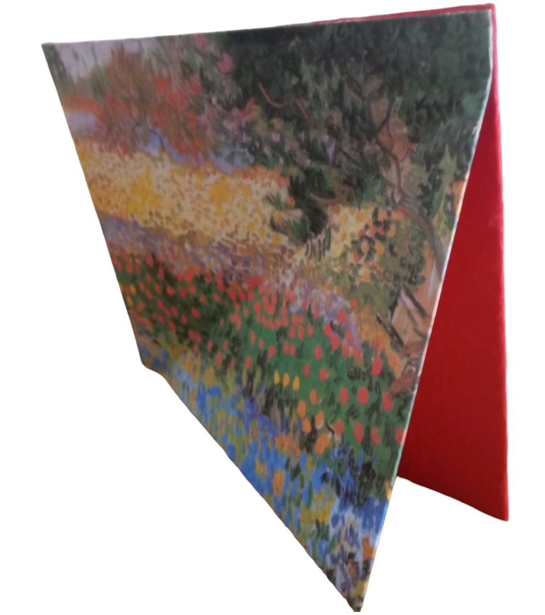 Cornice artigianale ispirata al dipinto "Giardino fiorito con sentiero" di Van Gogh