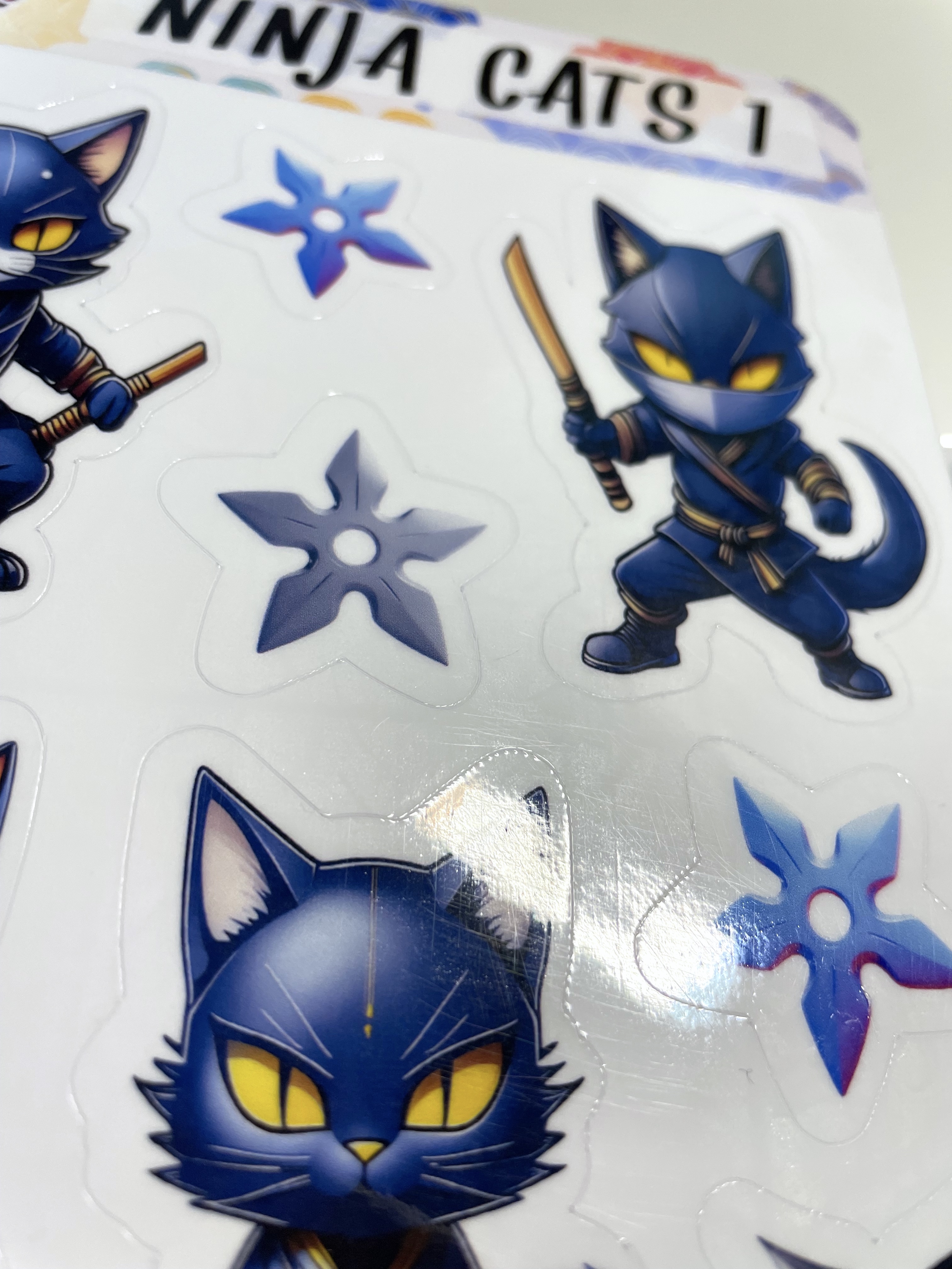 Ninja Cats Sticker Sheet | 9x Stickers | Style 1