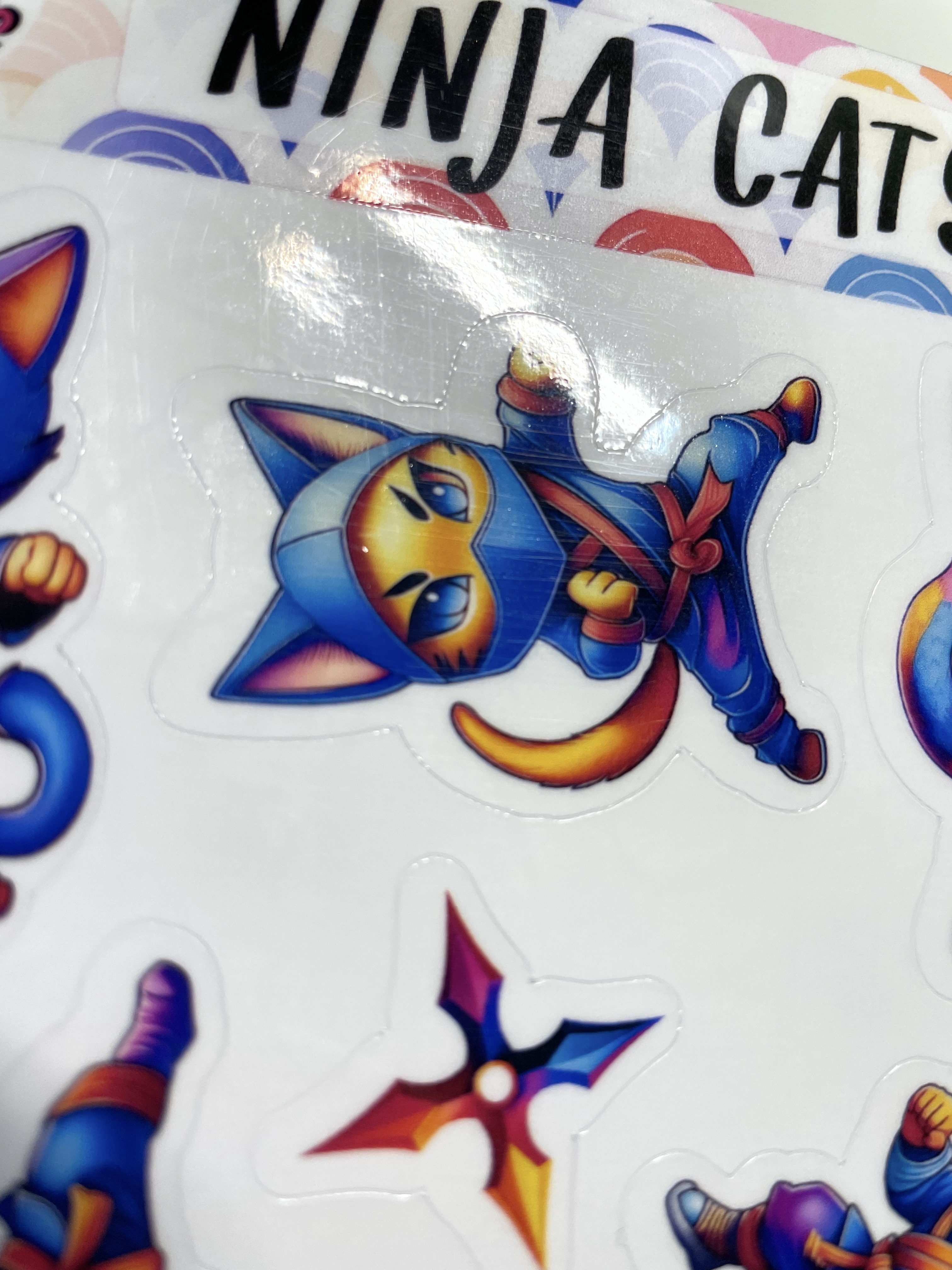 Ninja Cats Sticker Sheet | 12x stickers | Style 2