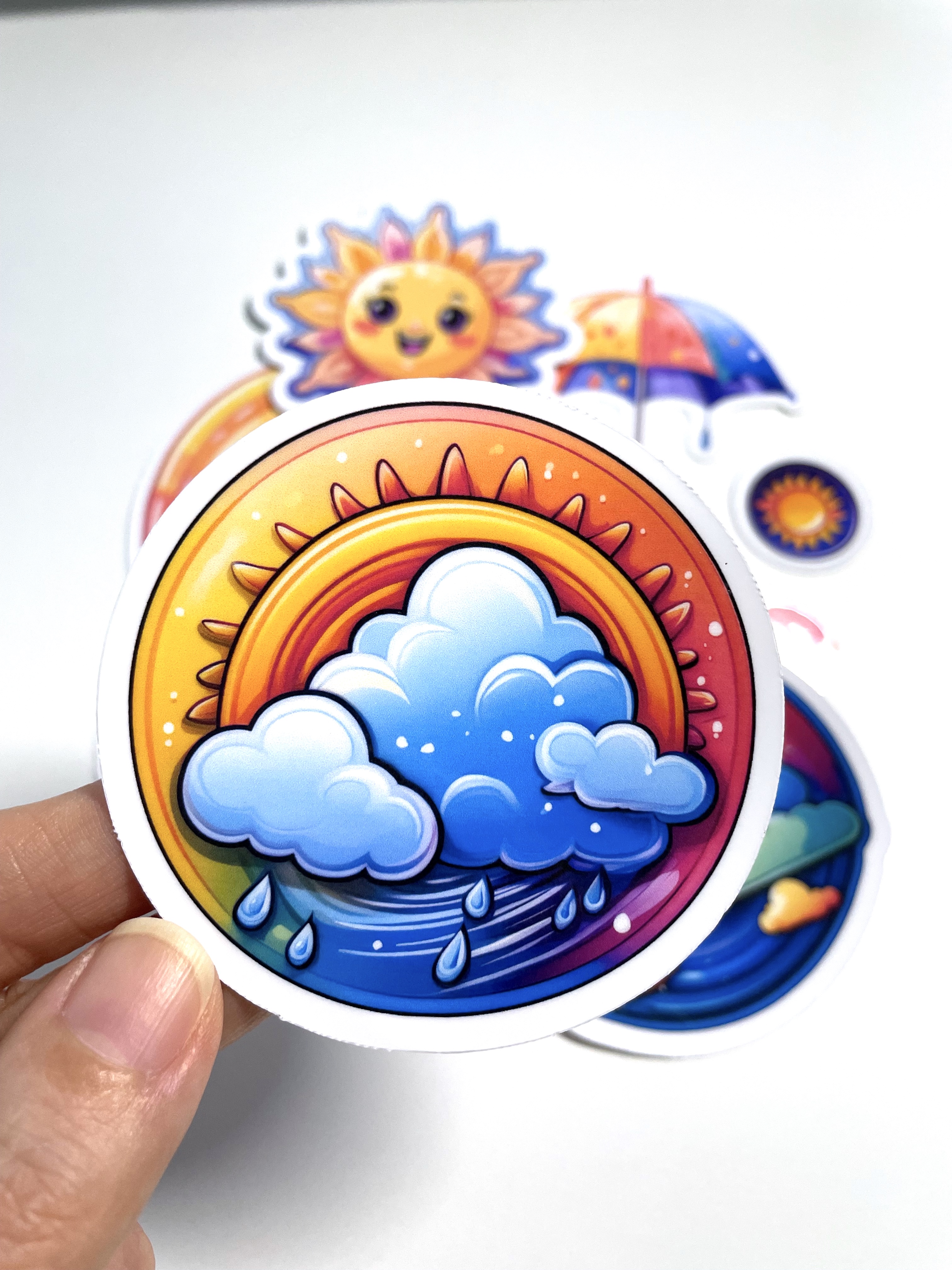 Sunrise/Sunset Weather Sticker Duo | Large | Water Resistant