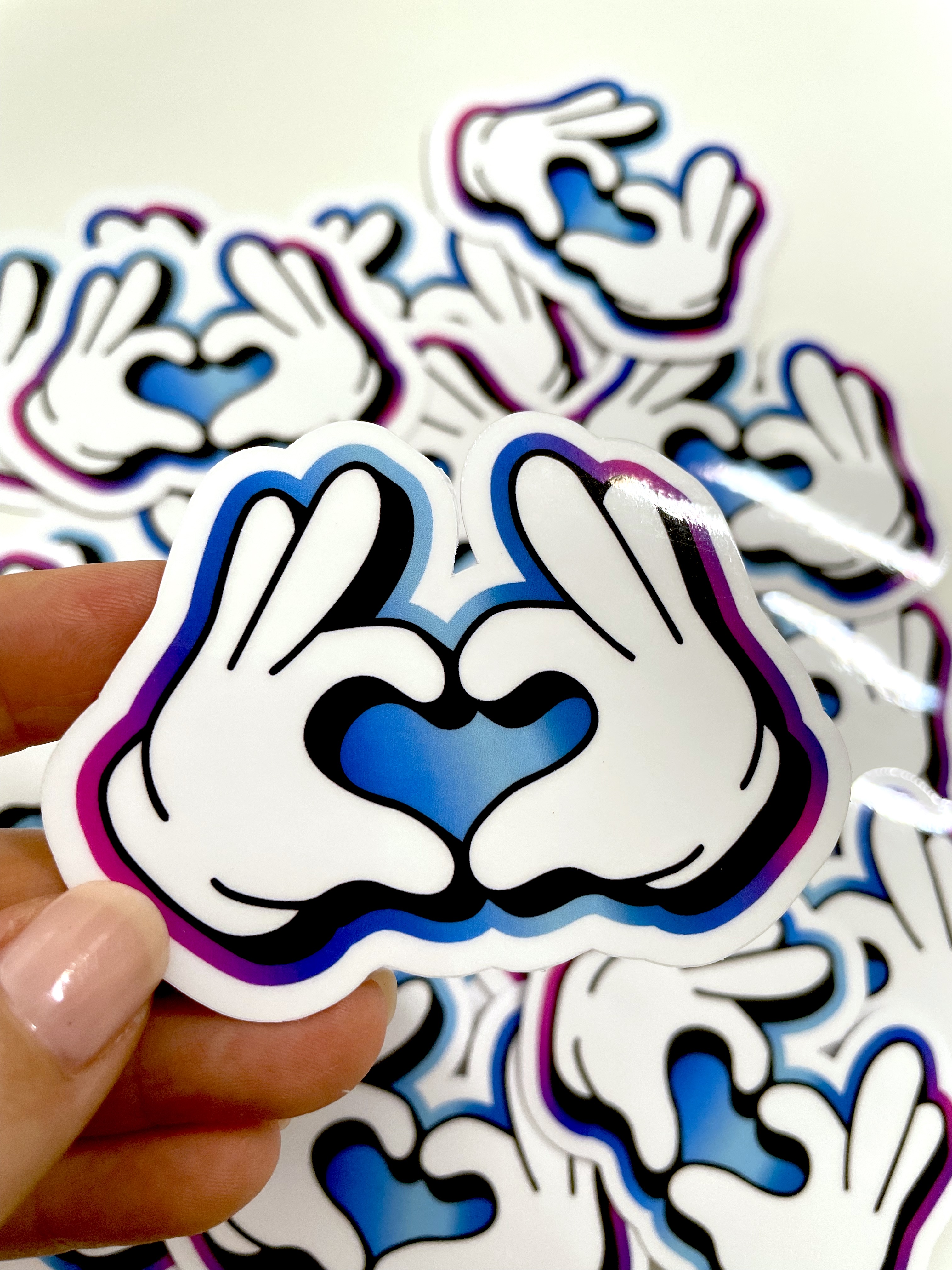 Rainbow Heart Hands Sticker | Large | Water Resistant