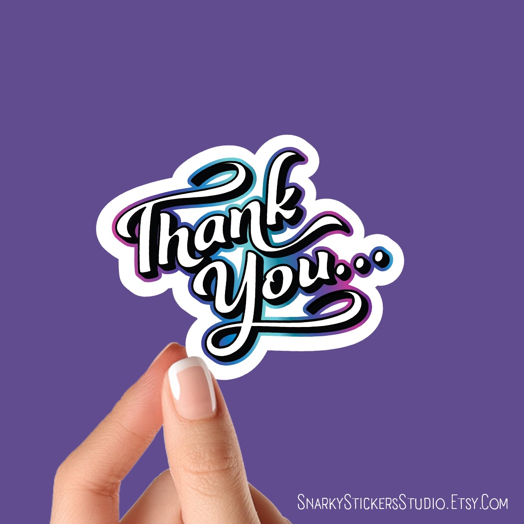 Rainbow Thank You Sticker | Large | Water Resistant