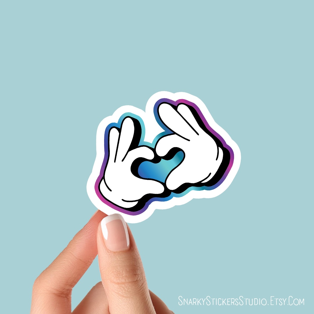 Rainbow Heart Hands Sticker | Large | Water Resistant