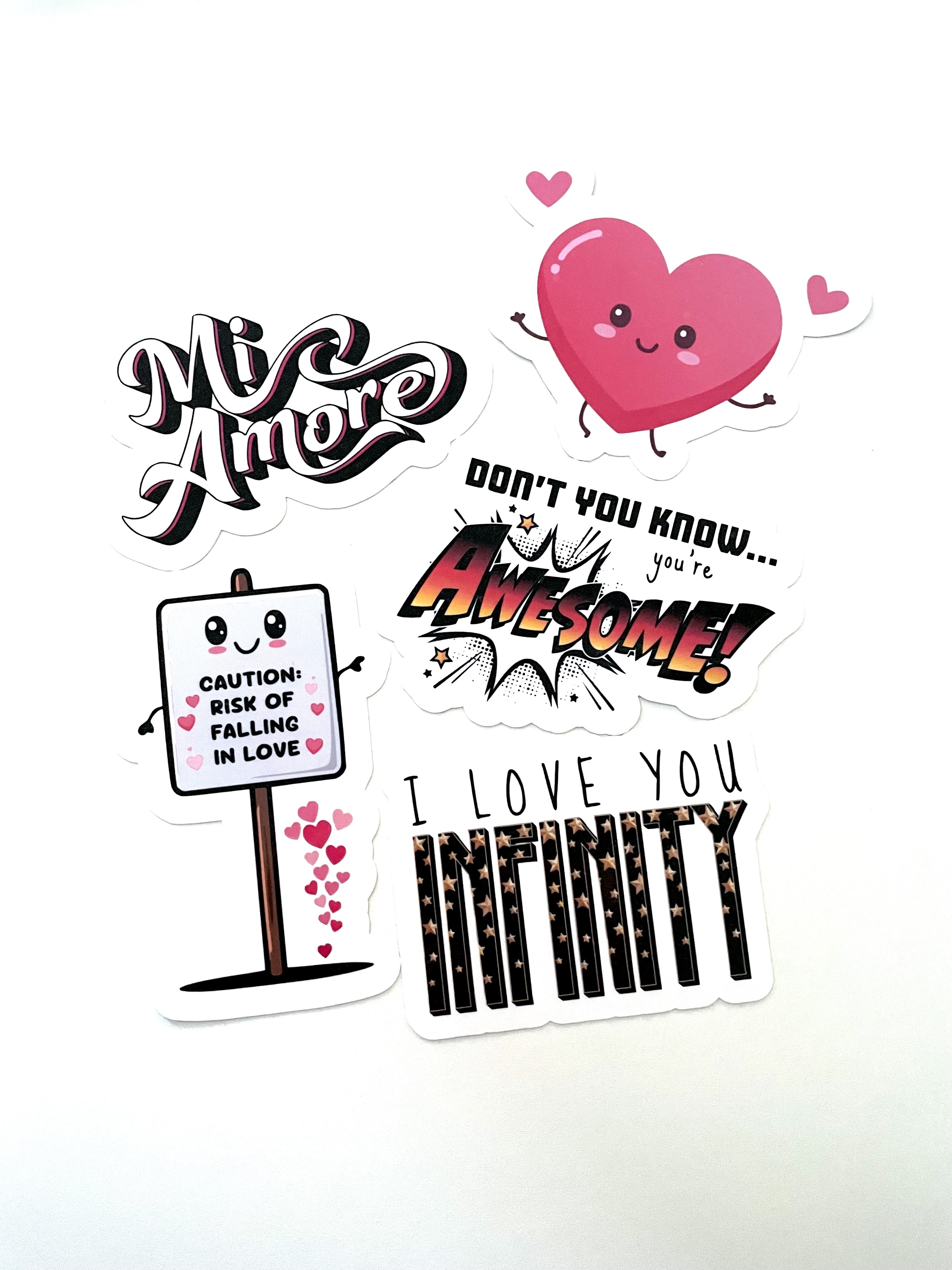 Cute romance themed stickers - Available as a set or separately - Set 2.