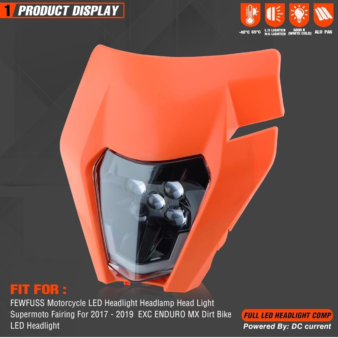 Faro Led ensamblado con mascarilla Naranja