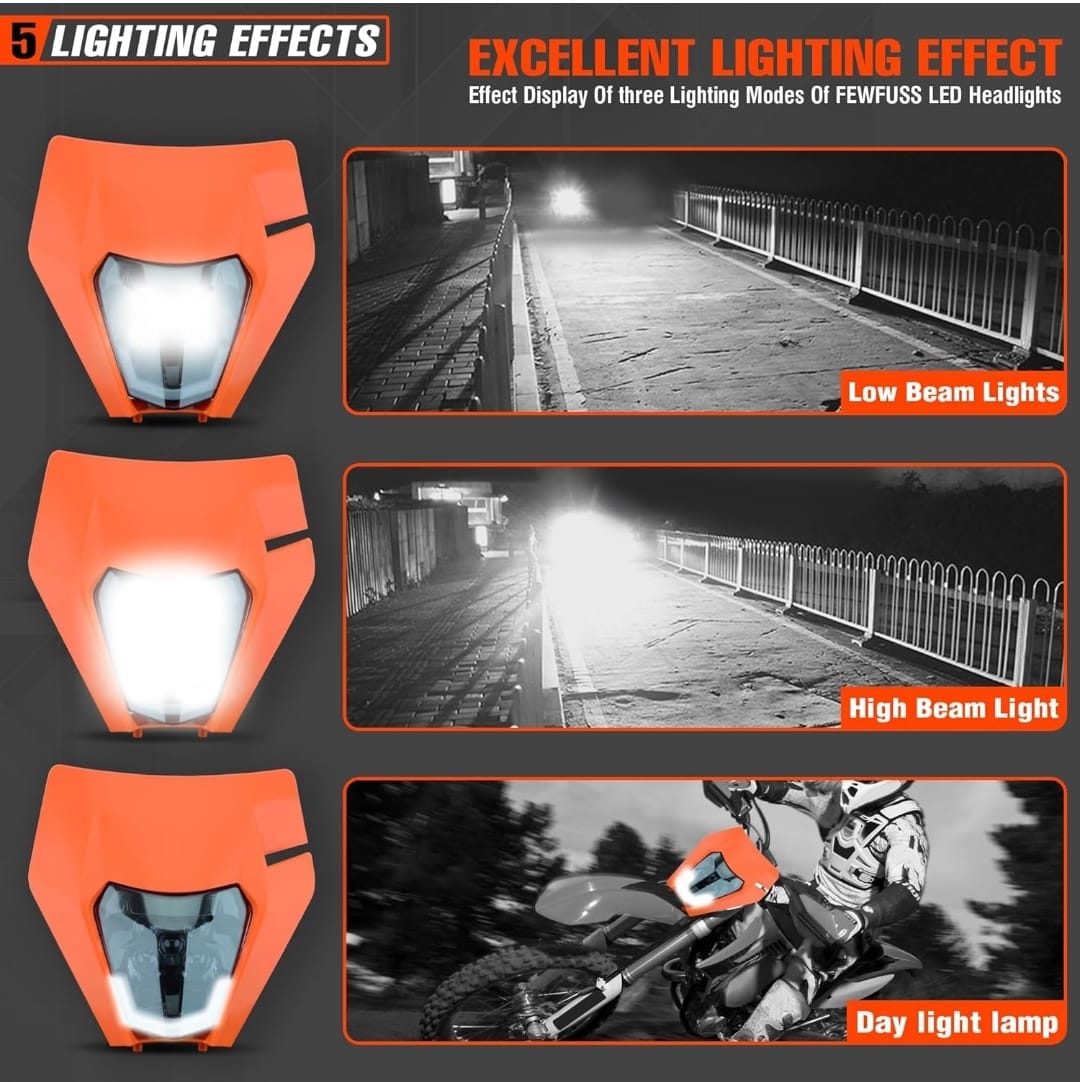 Faro Led ensamblado con mascarilla Naranja