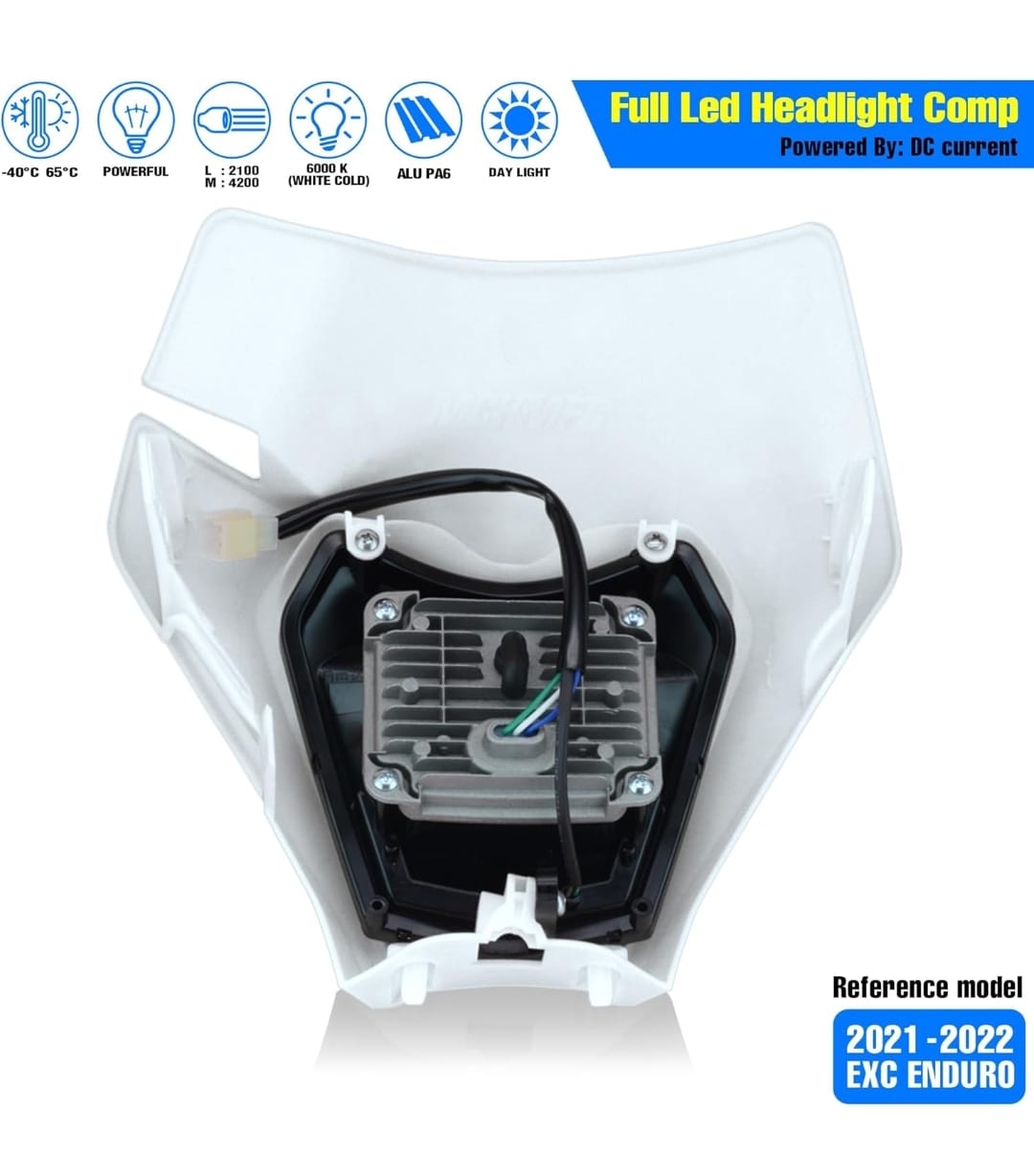 Faro Led ensamblado con mascarilla Blanca