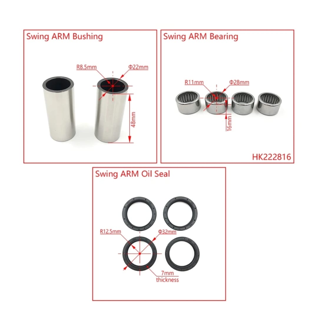 Kit de reparación de rodamientos de basculante