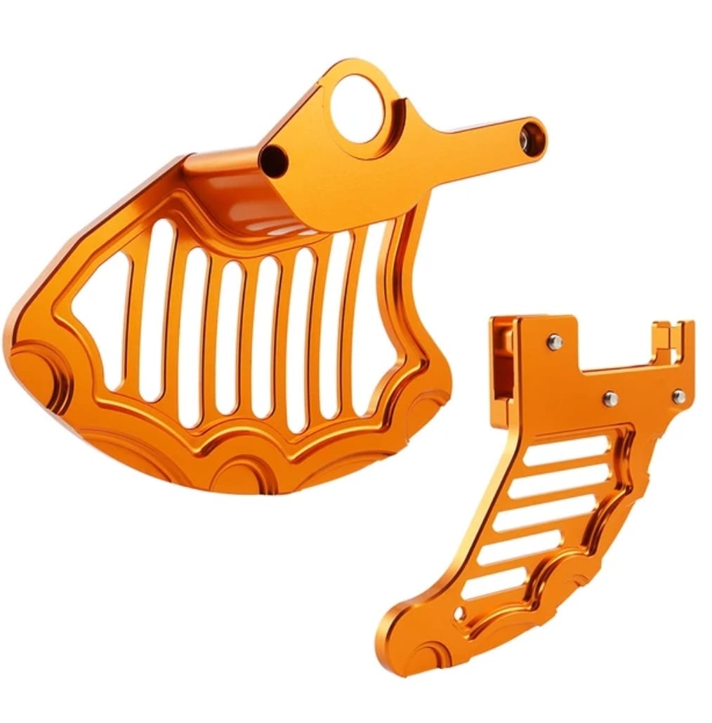 Protector disco de frenos aluminio naranja