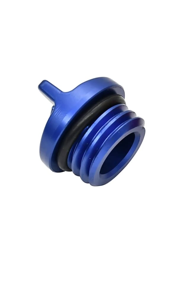 Tapón de llenado de aceite de motor azul
