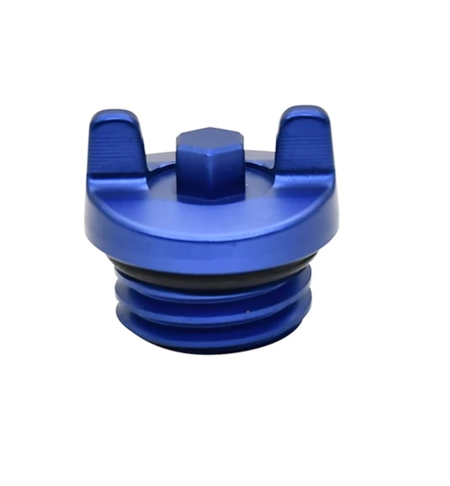 Tapón de llenado de aceite de motor azul