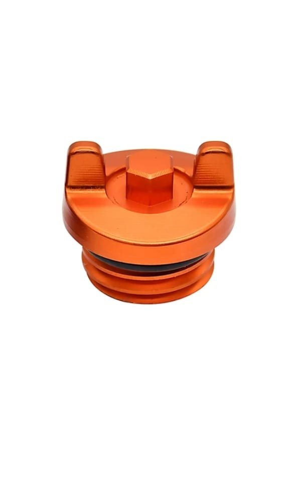 Tapón de llenado de aceite de motor naranja
