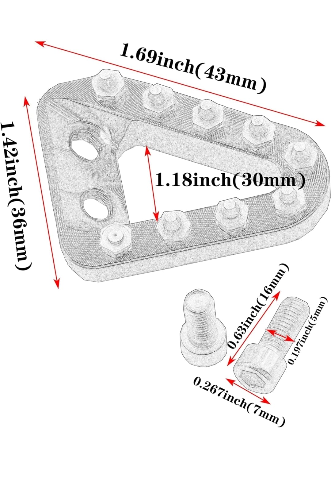 Punta pedal de freno azul