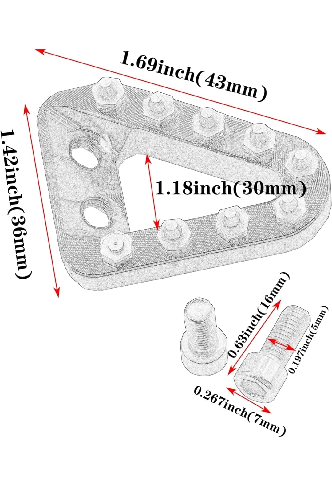 Punta pedal de freno negro