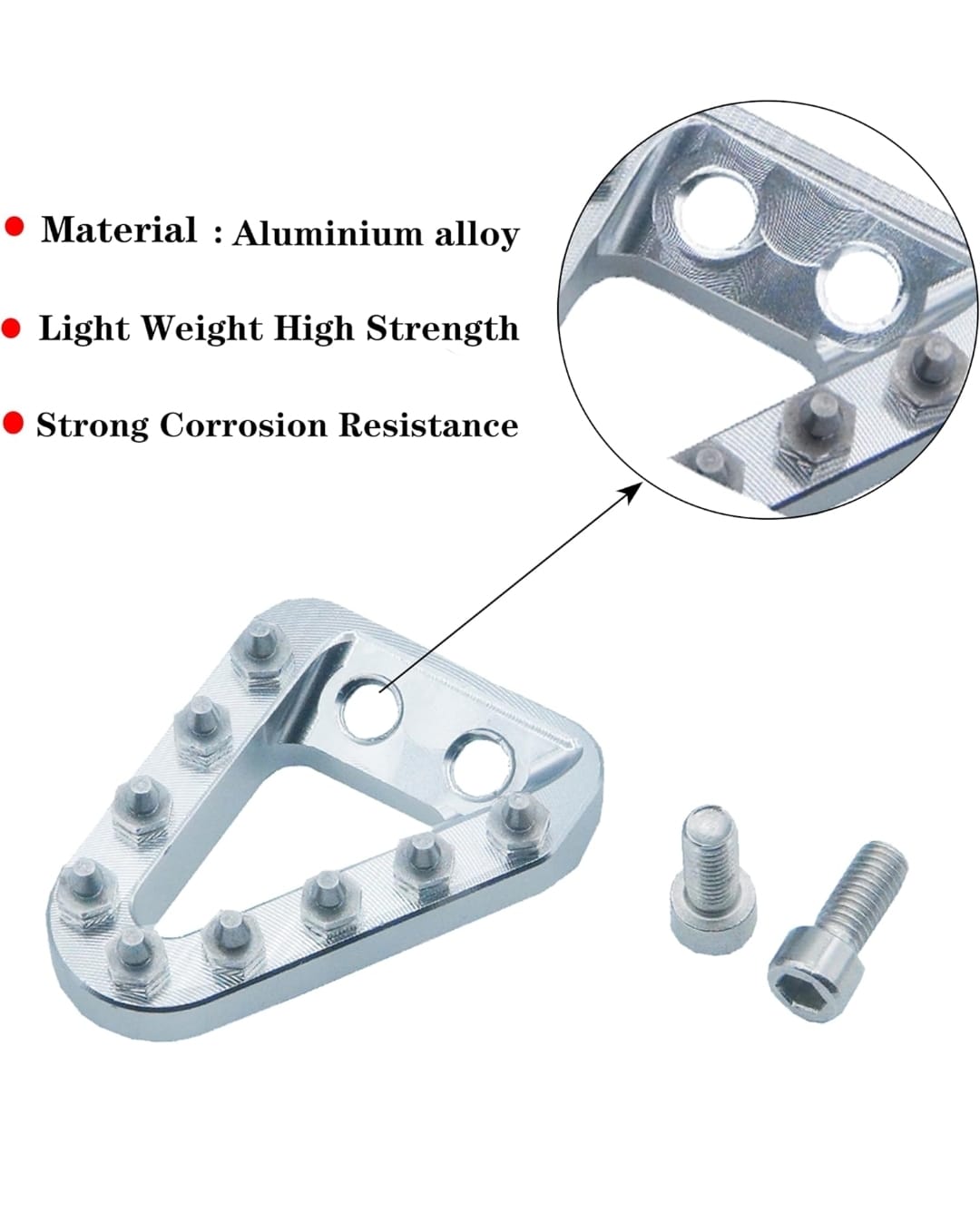 Punta pedal de freno plata