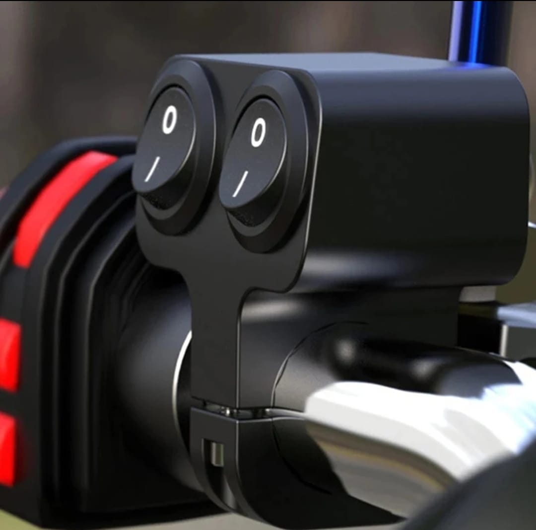 Doble Interruptor de Control de manillar de motocicleta de aleación de aluminio