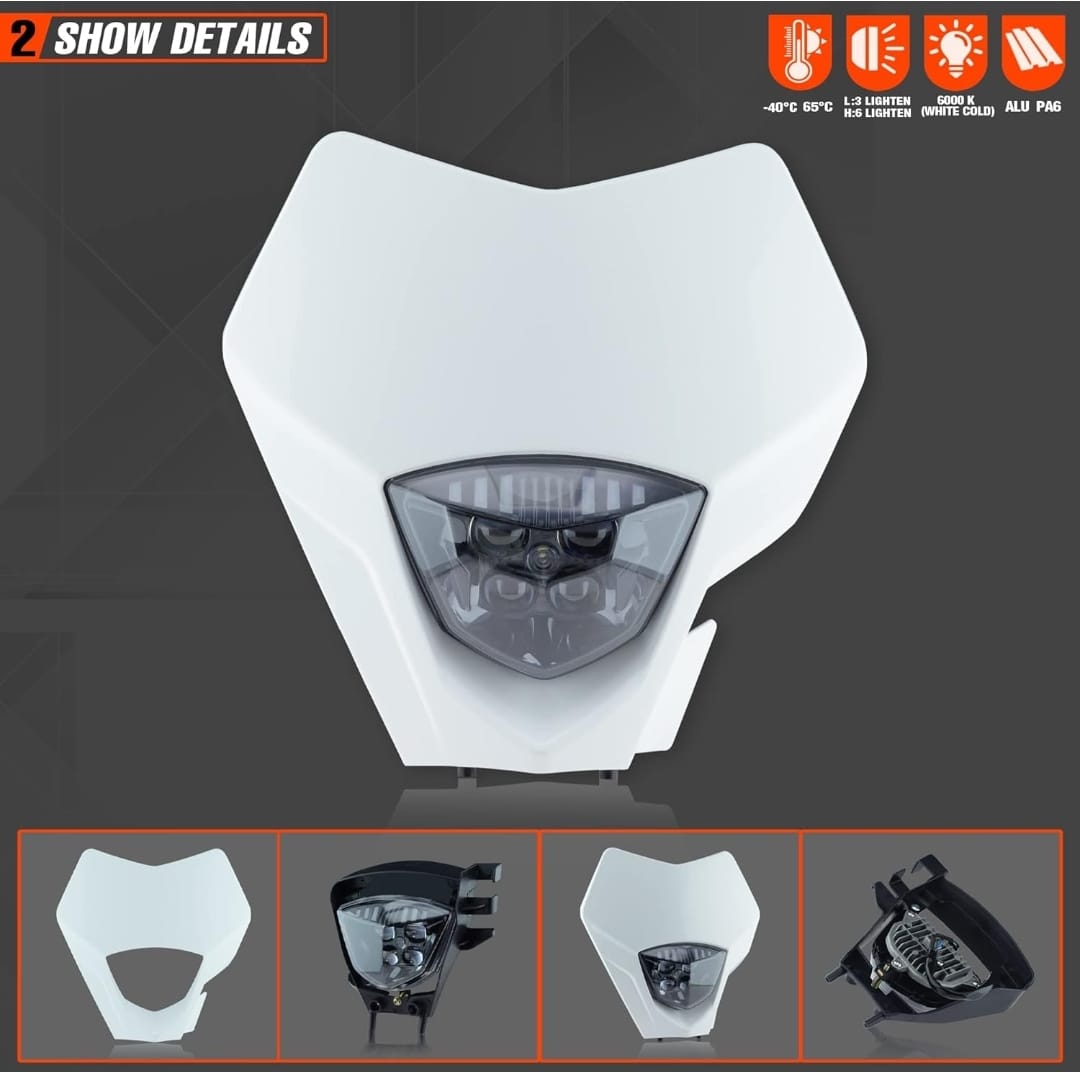 Faro Led ensamblado con mascarilla blanca