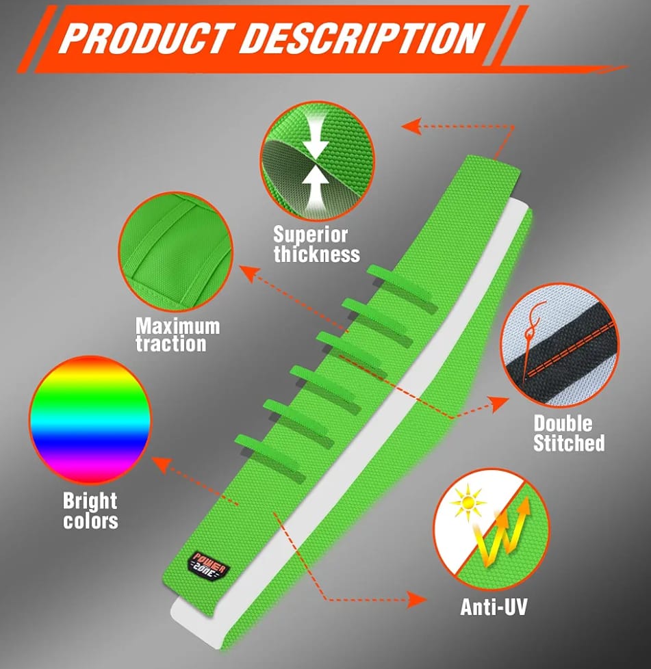 Forros para asiento de motocross y enduro, agarre de goma antideslizante Neon