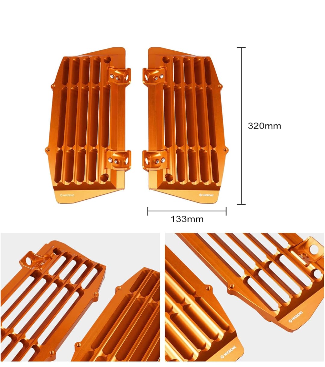 Protector de Radiador Aluminio Naranja