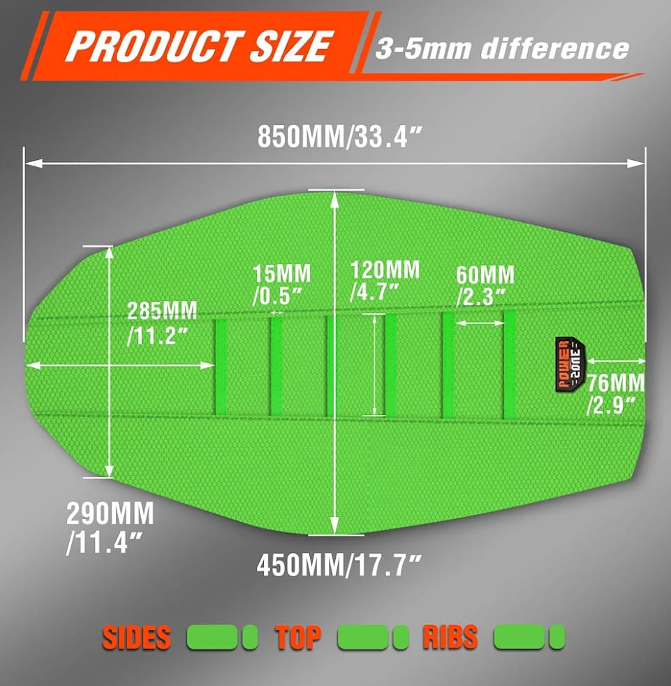 Forros para asiento de motocross y enduro, agarre de goma antideslizante Neon