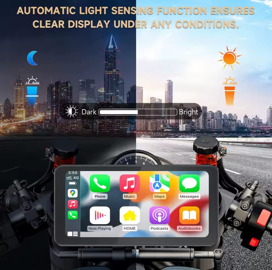 Navegador GPS portátil para motocicleta de 6,25 pulgadas con pantalla táctil inalámbrica Apple Carplay/Android Auto Spedal CL871