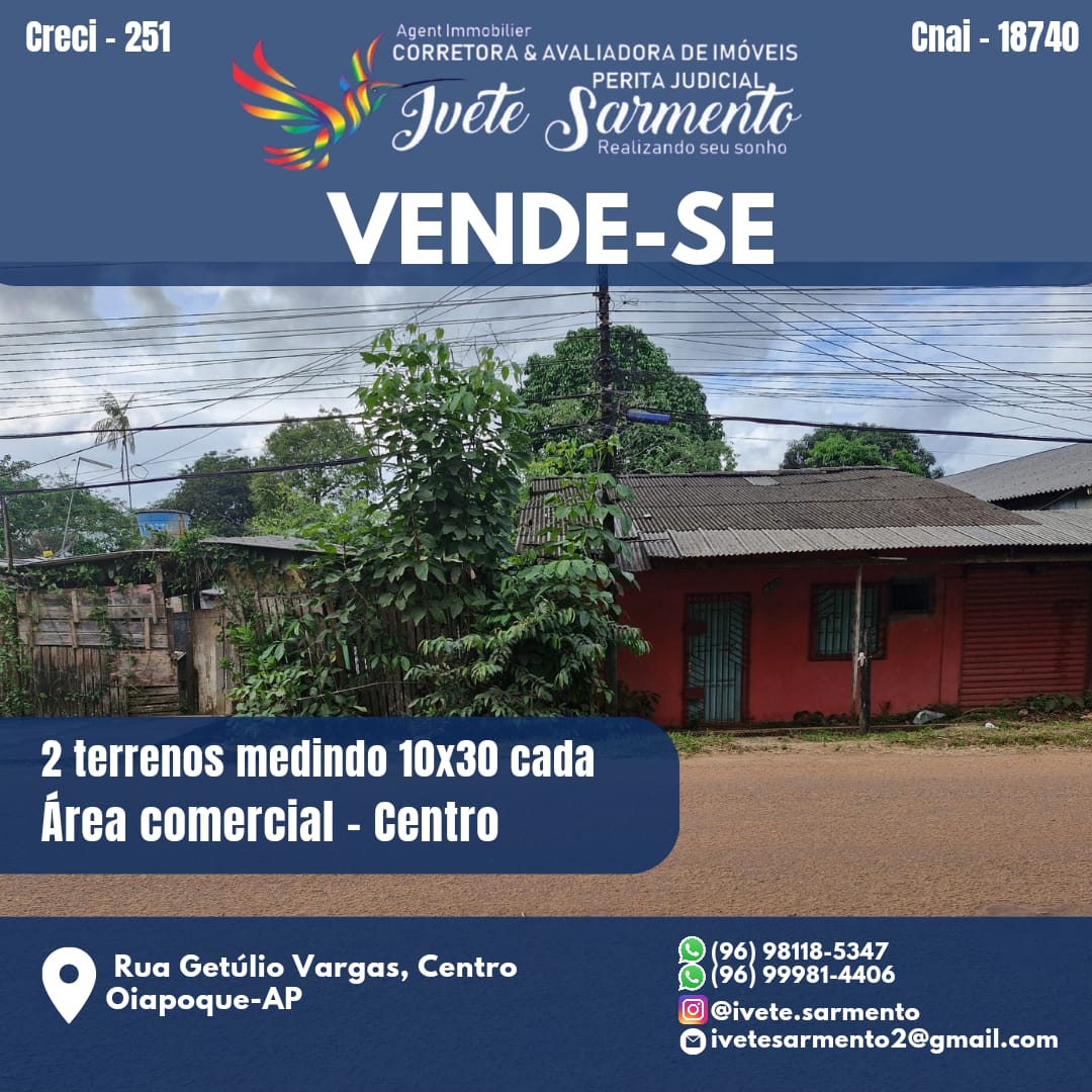 Terrenos em área comercial