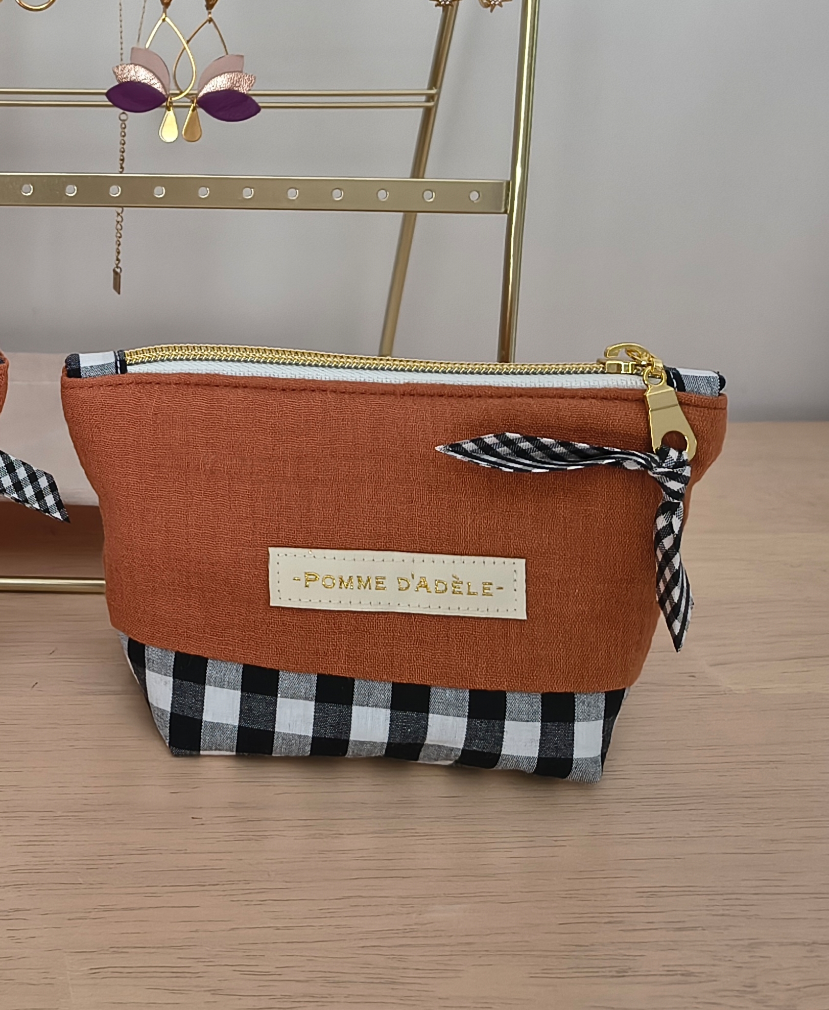 Mini trousse double gaze vichy