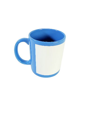 Taza de color con recuadro personalizable