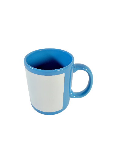 Taza de color con recuadro personalizable