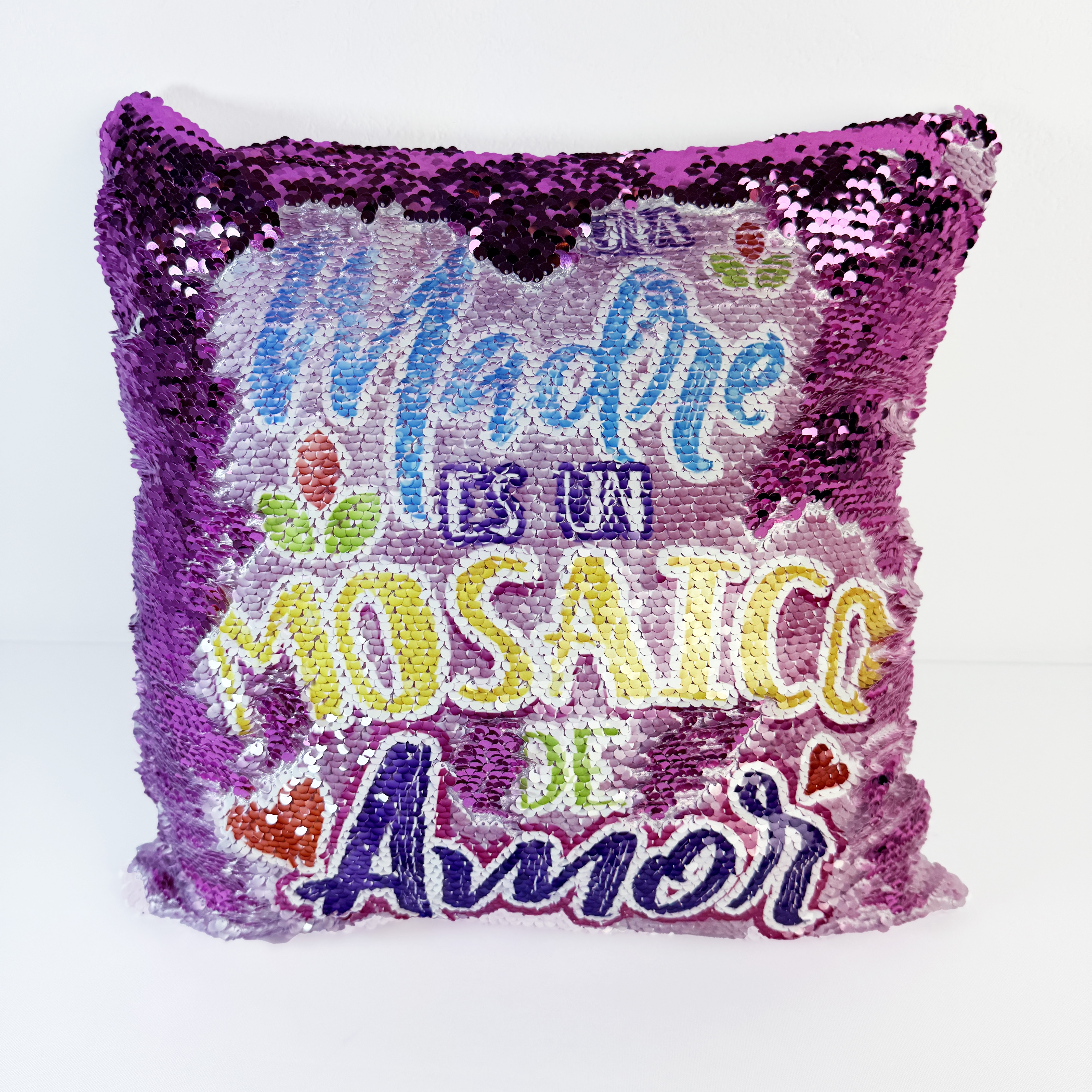 Cojín lentejuelas personalizable