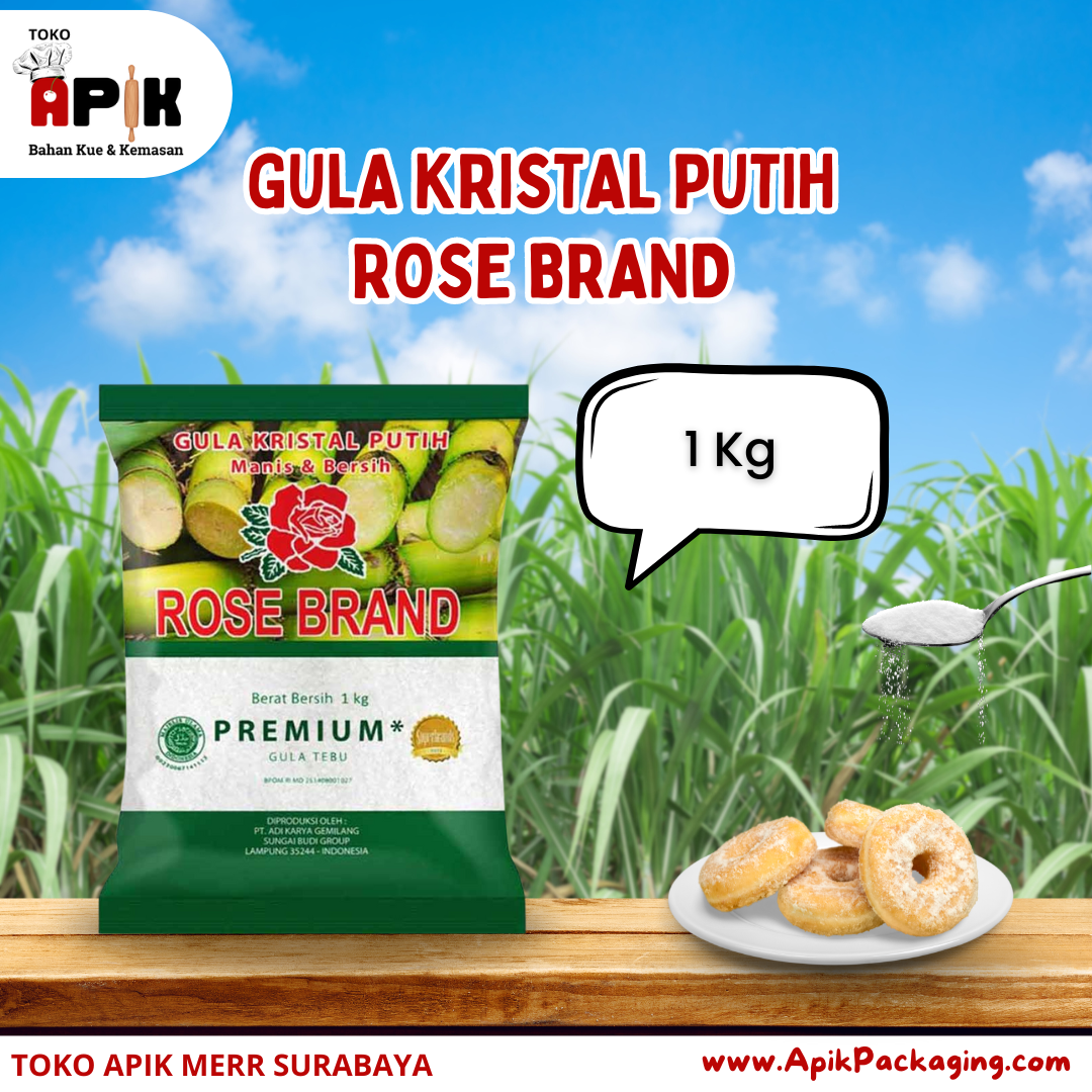 Rose Brand Gula Tebu Kuning / Gula Tebu Hijau 1000 Gram