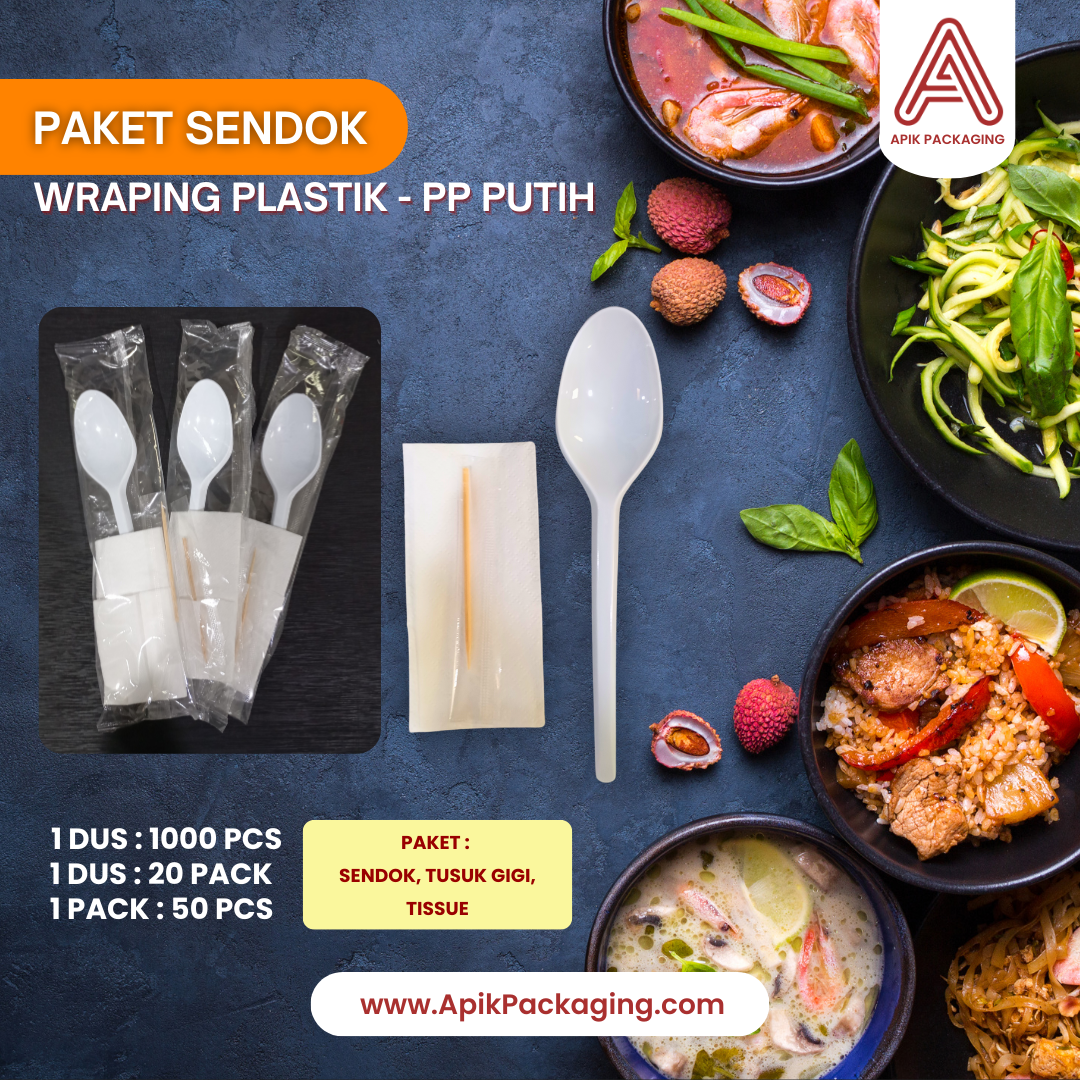 Paket Sendok Wraping Plastik - PP Putih