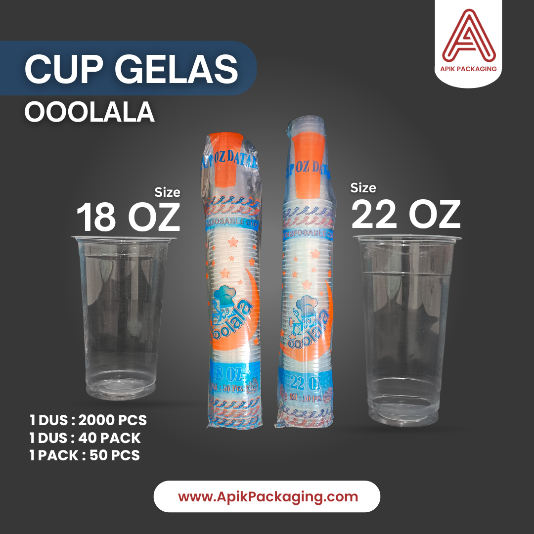 Cup Gelas Oolala 18 OZ dan 22 OZ