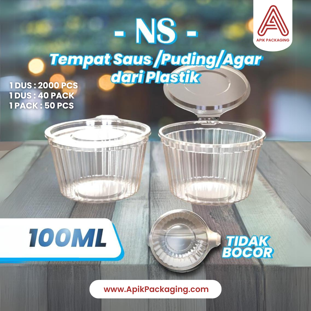 Tempat Saus / Puding / Agar NS dari Plastik 100 ML, 90 ML, 70 ML, 60 ML, 35 ML