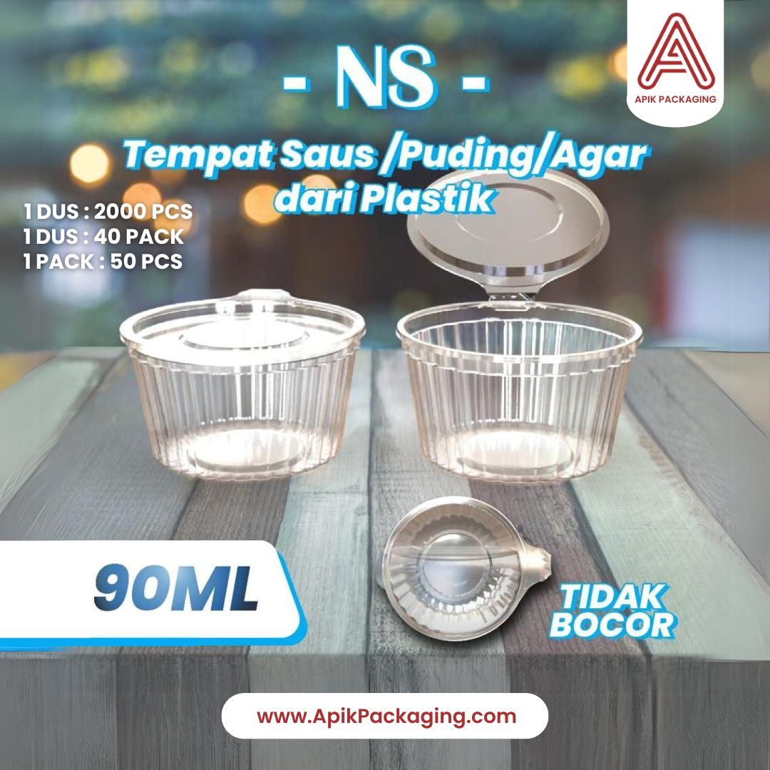 Tempat Saus / Puding / Agar NS dari Plastik 100 ML, 90 ML, 70 ML, 60 ML, 35 ML