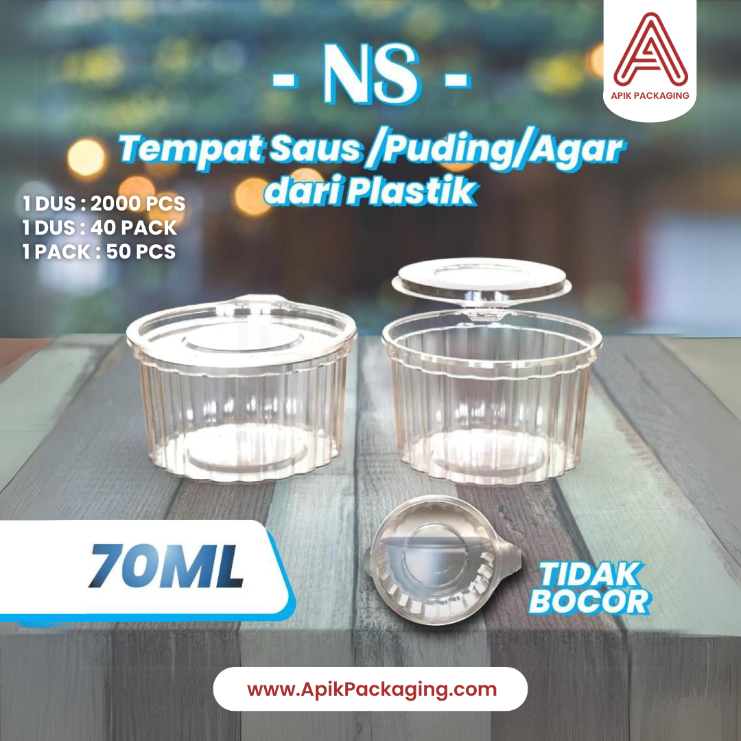Tempat Saus / Puding / Agar NS dari Plastik 100 ML, 90 ML, 70 ML, 60 ML, 35 ML