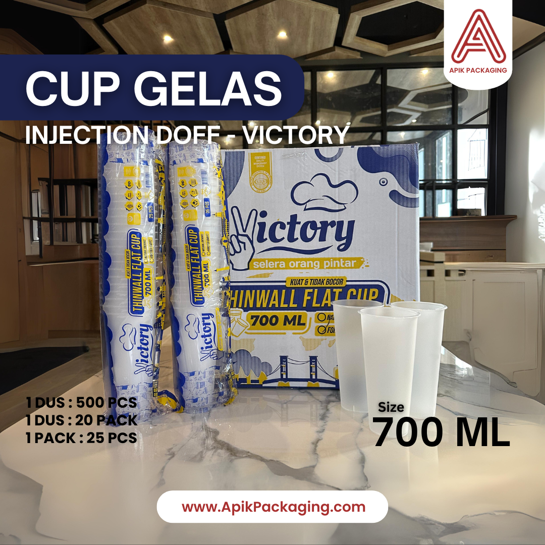 Cup Gelas INJECTION Doff dan Bening VICTORY 700 ML, 500 ML, 400 ML