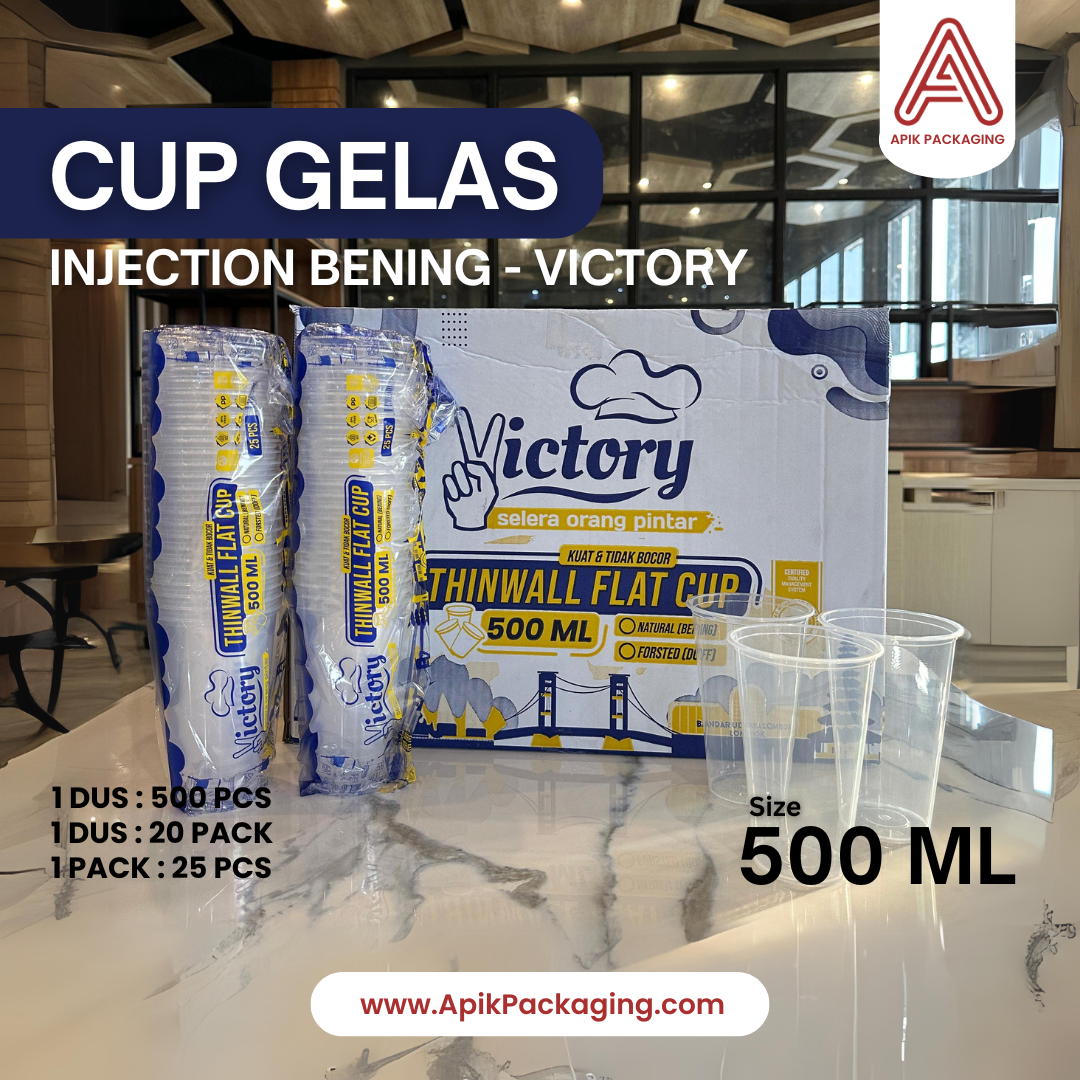 Cup Gelas INJECTION Doff dan Bening VICTORY 700 ML, 500 ML, 400 ML
