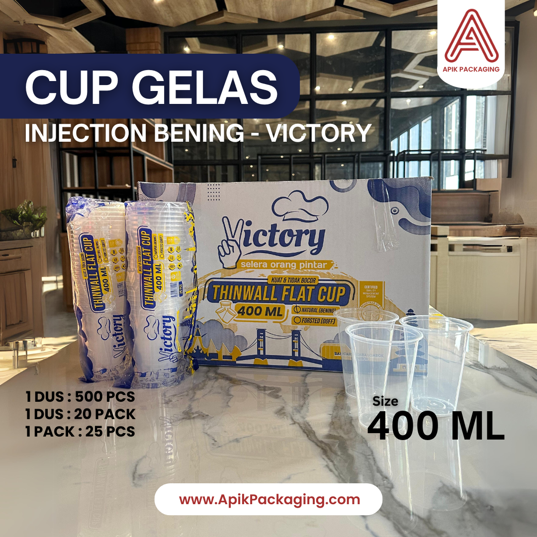 Cup Gelas INJECTION Doff dan Bening VICTORY 700 ML, 500 ML, 400 ML