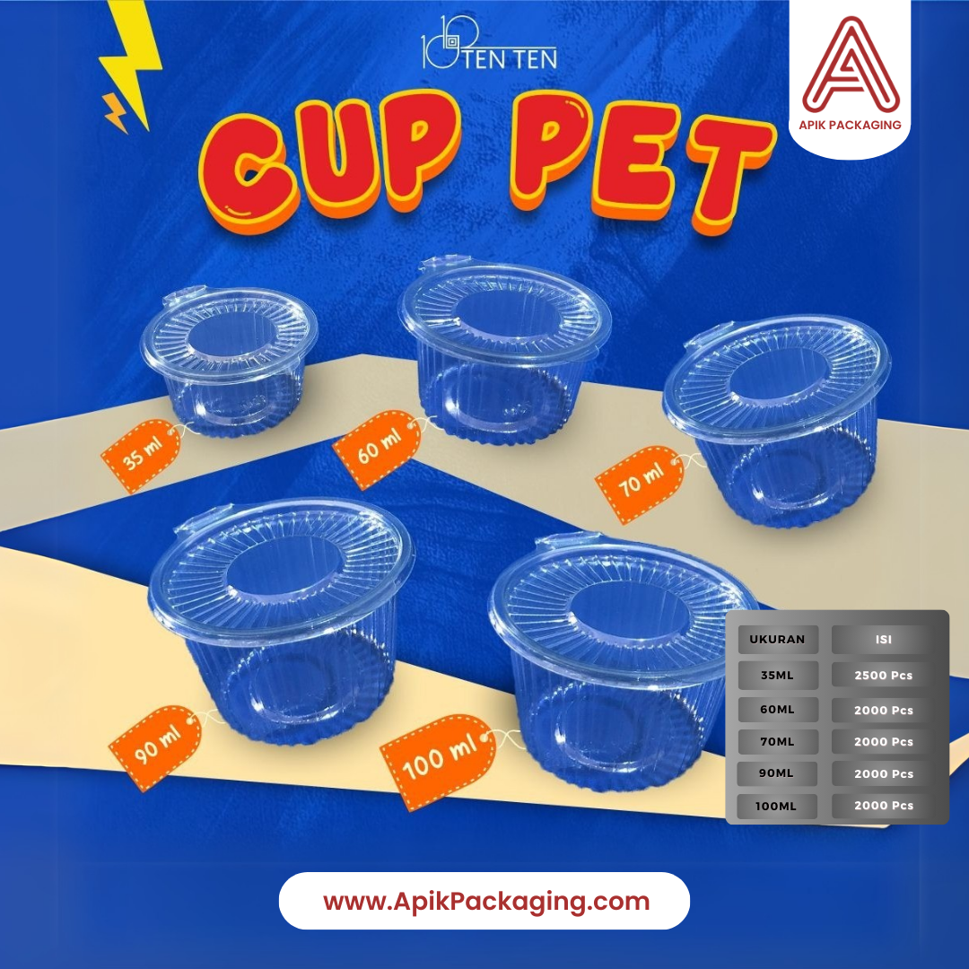 Cup PET 35 ML, 60 ML, 70 ML, 90 ML, 100 ML