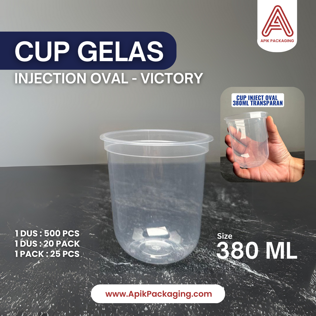 Cup Gelas INJECTION OVAL Victory 380 ML