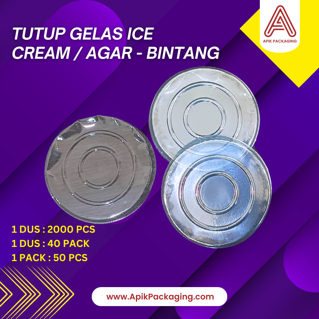 Tutup Gelas Ice Cream / Agar - Bintang