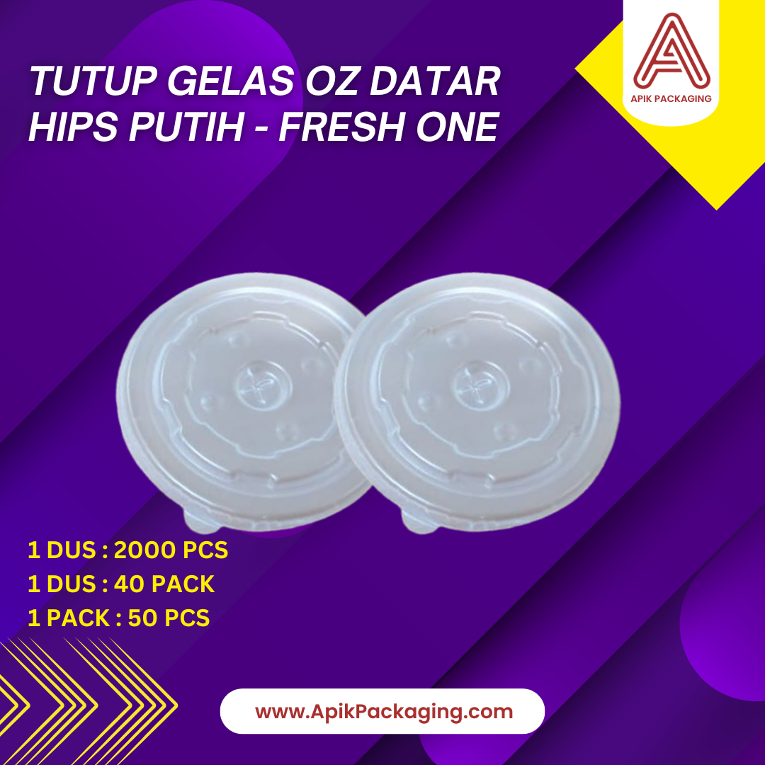 Tutup Gelas OZ Datar HIPS Putih - Fresh One