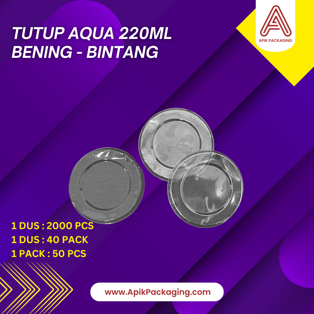 Tutup Aqua 220 ml Bening Bintang