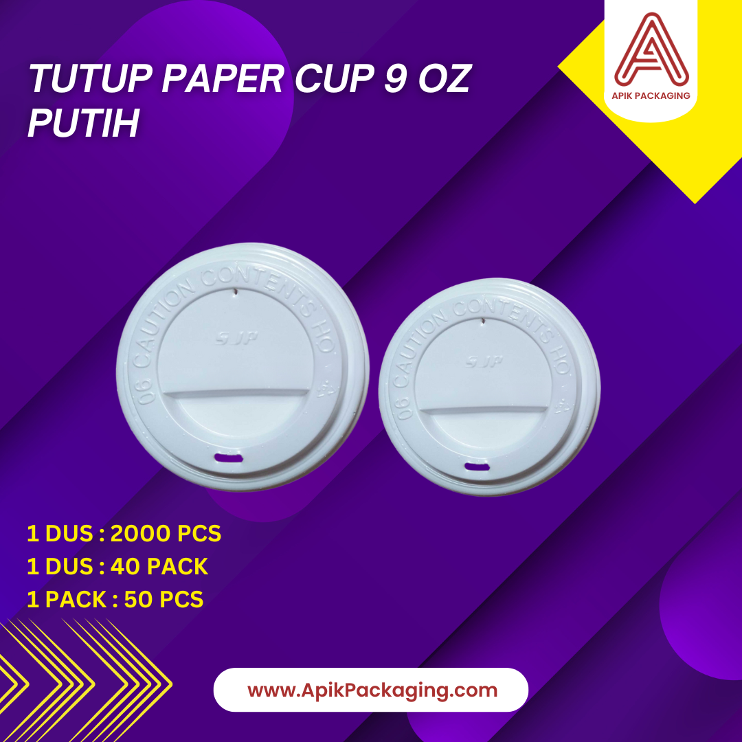 Tutup Paper Cup 9 Oz Putih