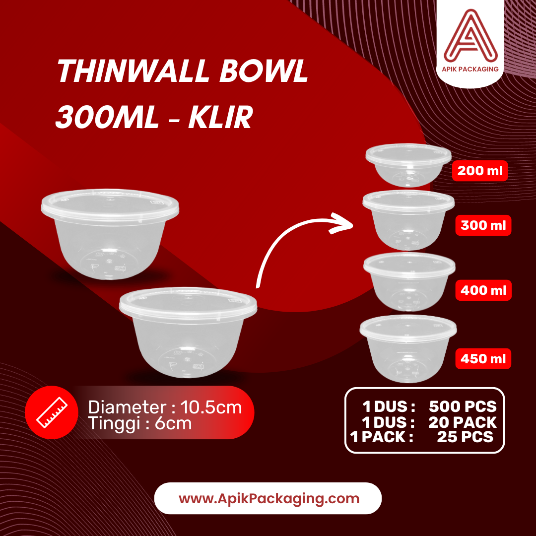Thinwall Bowl KLIR 200 ML, 300 ML, 400 ML, 450 ML, 500 ML