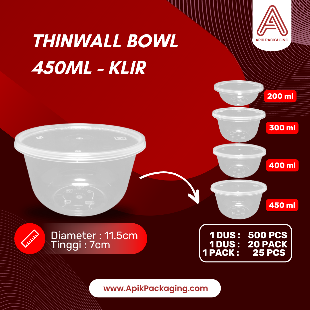 Thinwall Bowl KLIR 200 ML, 300 ML, 400 ML, 450 ML, 500 ML