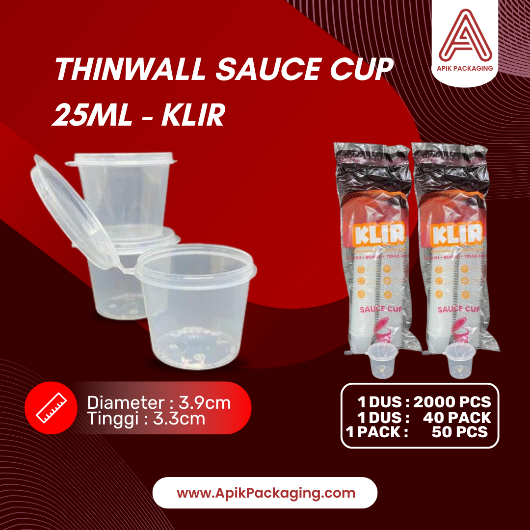 Cup Saus Thinwall / Thinwall Sauce Cup 25 ML, 35 ML, 60 ML, 100 ML, 150 ML